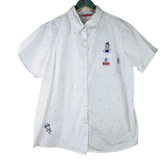 Vtg 1990's Maxine Women's Plus Size Button-up Stars Quit Your Whinin Shirt 18/20 - Picture 1 of 9